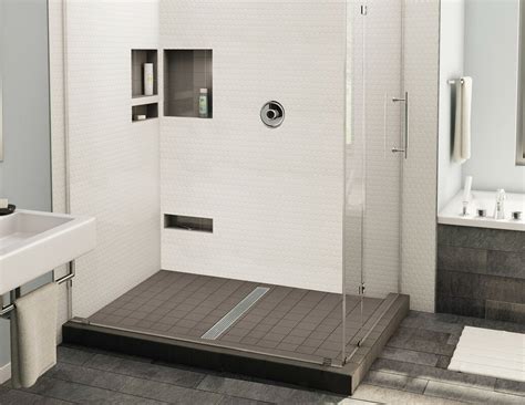Tile Redi Double Threshold Shower Base With Center Trench Drain And Grate And Reviews Wayfair