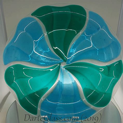 Pinwheel Pie Plate Style Platter Unique Fused Glass Fused Glass Glass Design