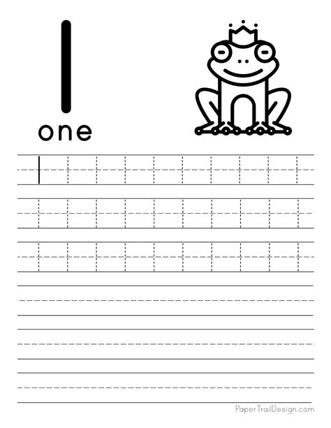 Tracing Number 1 Worksheet Worksheets For Kindergarten
