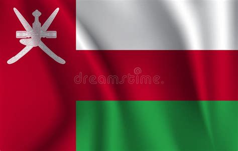 Flag Of Oman Realistic Waving Flag Of Sultanate Of Oman Stock