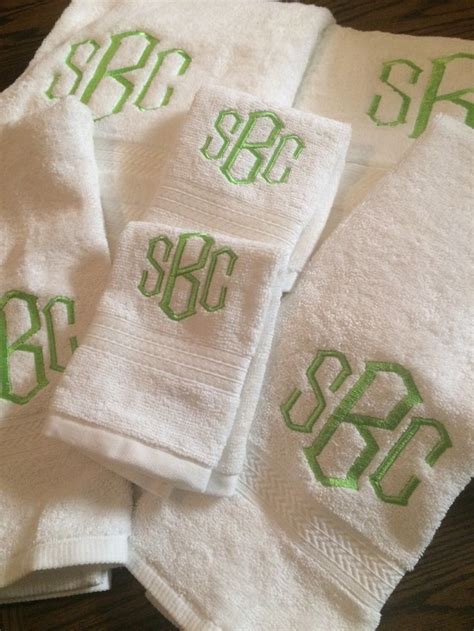 Monogrammed Towel Set Custom Bath Towel Set Personalized Etsy