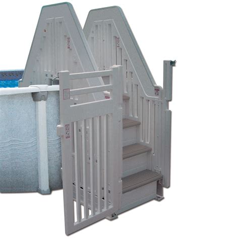 Buy Confer Double Staircase Above Ground Pool Entry System With Gate