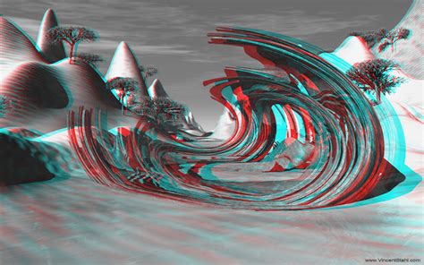 Canyon Clear Water 3d Stereo Anaglyph Image Redcyan Mono