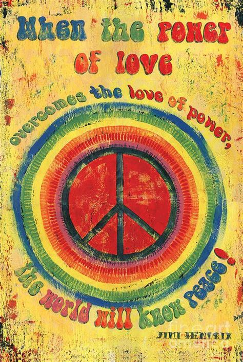 When The Power Of Love Art Print By Debbie Dewitt Hippie Posters