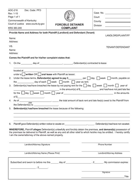 Forcible Detainer Form Fill Out And Sign Printable Pdf Template