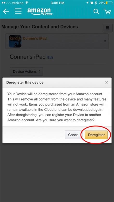 Once you are on the mentioned page, you'll see products and services you won't be able to use once you delete your account. How to Delete an Old iPhone or iPad from Your Amazon ...