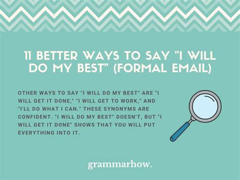 11 Better Ways To Say I Will Do My Best Formal Email 2023
