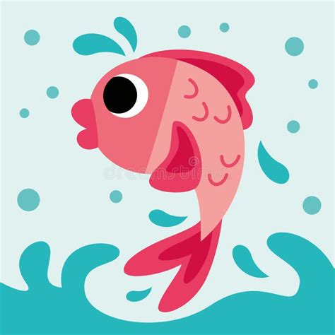 Fish Jumping Out Of Water Stock Vector Illustration Of Water 253657676