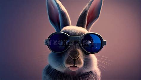 Easter Bunny Cool With Sunglasses On Soft Background Ai Generative