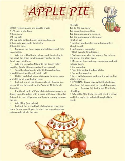 Step By Step Printable Step By Step Apple Pie Recipe The Thought Of Making An Apple Pie From