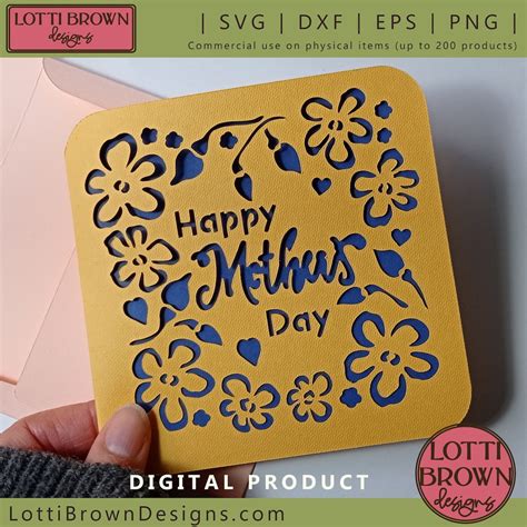 Mothers Day Card Svg For Cutting Machines Mothers Day Svg Greeting