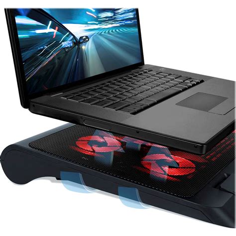 Enhance Gaming Laptop Cooling Pad Stand With Led Cooler Fans Red