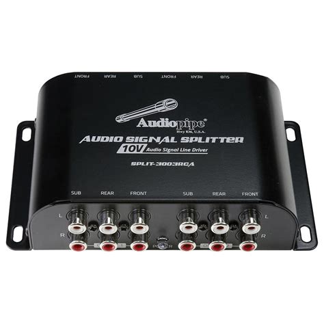 Audiopipe Rca 1 In 3 Out Splitter With 10v Audio Signal Line Driver