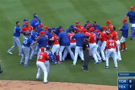 Watch Rangers Rougned Odor Punches Blue Jays Jose Bautista In The