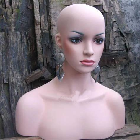 New Female Realistic Mannequin Head Fiberglass Jewelry And Hat Display