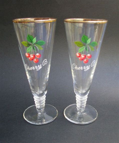 Pair Of 1960s Cherry B Glasses With Ribbed Stem A Pretty Penny