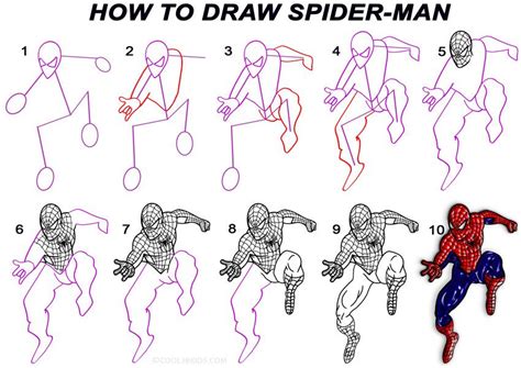 Here you will learn how to draw a person from a 3/4 view. How to Draw Spider Man (Step by Step Pictures ...