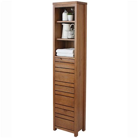 Dark Wood Bathroom Tallboy Chiltern Store Bathroom Storage