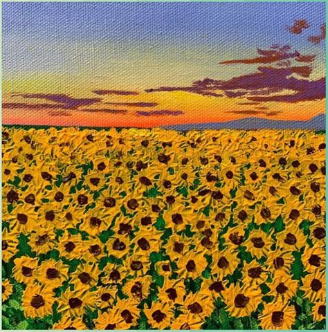 Acrylic Painting Sunflower Field SUNFLOWER