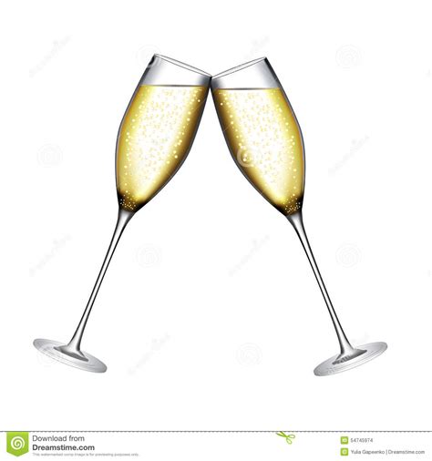 Glass Of Champagne Vector Illustration Stock Vector Illustration Of