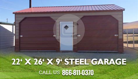22x26 Metal Garage Structure With Side Entry For Sale Steel Garage