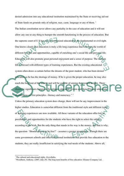 Maybe you would like to learn more about one of these? College Education: Should Education be Free Essay