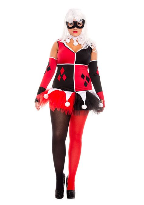 Womens Plus Size Harley Jester Costume