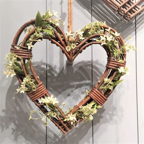 Large Natural Wicker Hanging Heart Wreath Tutti Decor Ltd Natural