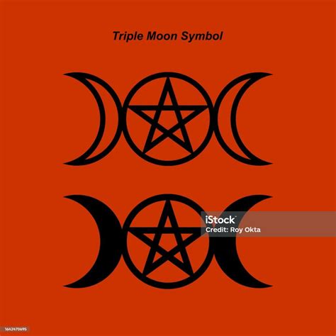 Logo Triple Lune Symbole De Lune Boho Icône Isolée De Phase De Lune