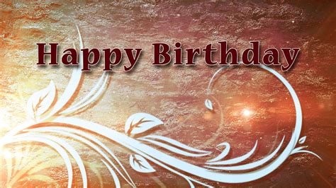 Happy Birthday Motion Graphics Background Vintage Floral Animation