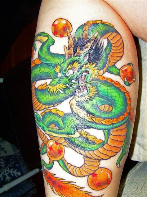 That tattoo with the dragon balls down the leg kinda weirds me out honestly… the first goku one is insane though. 33 Modern Dragon Tattoos For Leg