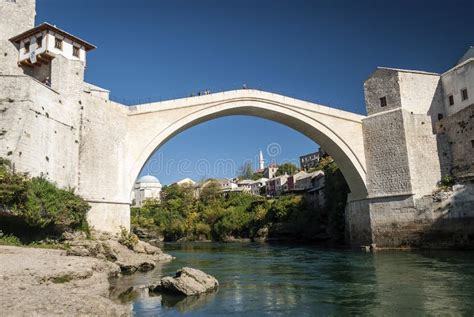 Old Bridge Famous Landmark In Mostar Town Bosnia And Herzegovina Stock