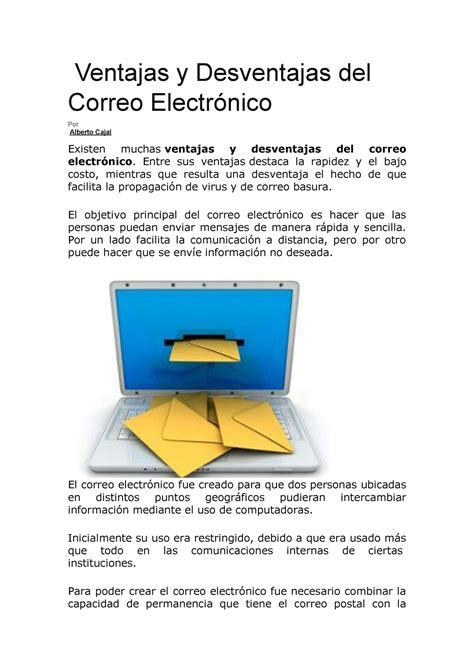 Ventajas Y Desventajas Del Correo Electrónico Mailon Control Interno