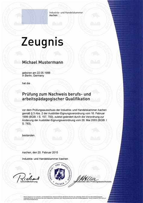 Auf die erteilung besteht ein rechtsanspruch. Ausbildereignungsprüfung Zeugnis kaufen