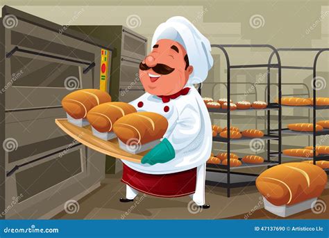 Bäcker In Der Küche Vektor Abbildung Illustration Von Zeichnung 47137690