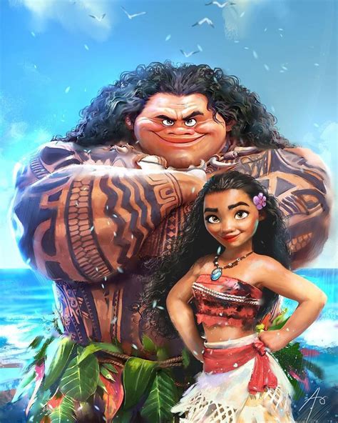Moana And Maui Fan Art Illustration By Rudy Nurdiawan Disney Princess