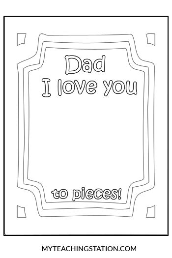 Dad I Love You To Pieces Kids Craft