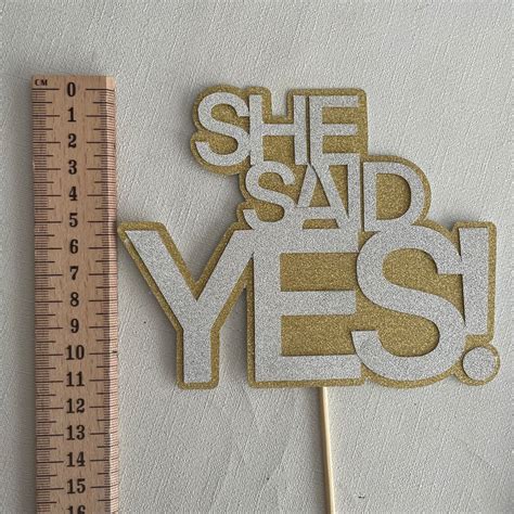 She Said Yes Cake Topper Etsy