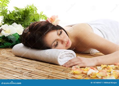 Young Beautiful Woman In A Spa Stock Image Image 18748947