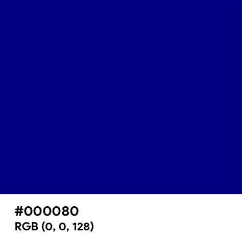 Navy Color Hex Code Is 000080