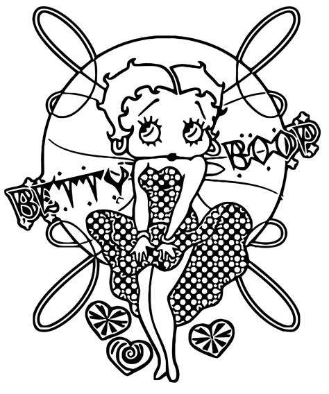 Betty Boop Motorcycle Coloring Page Wasclan