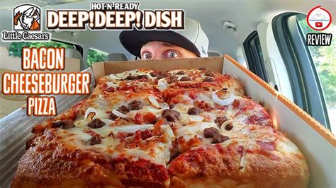 Little Caesars Bacon Cheeseburger Deep Deep Dish Pizza Review 🥓🍔🍕
