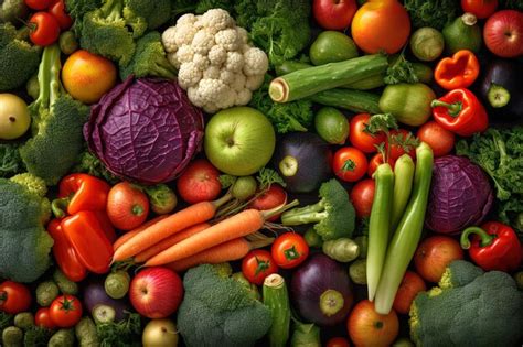 Premium Ai Image A Large Group Of Fruits And Vegetables Including