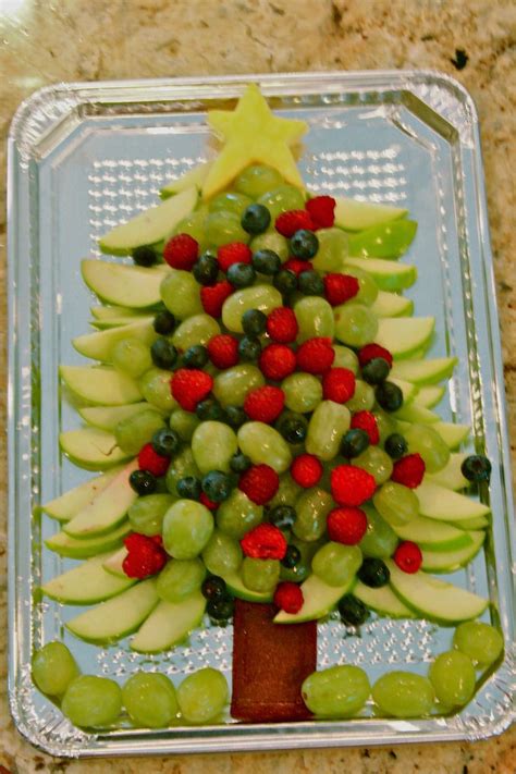Healthy Christmas Tree Appetizer Fruit Winter Holidays