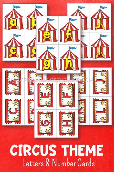 Beautiful Circus Themed Cards To Be Used In School And Homeschool