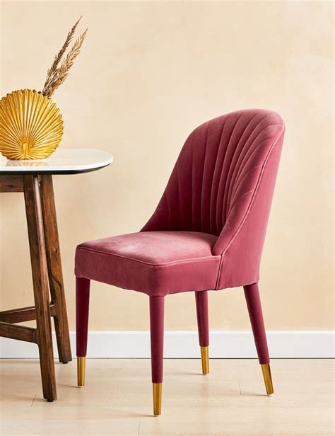 Scalloped Pink Velvet Dining Chair Rose And Grey Velvet Dining Room