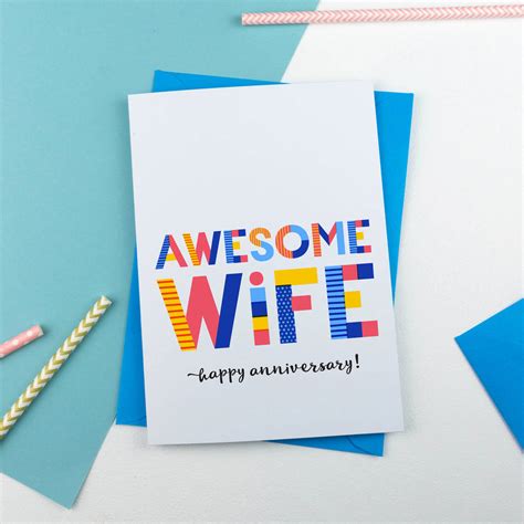 Awesome Wife All Purpose Personalised Card By A Is For Alphabet