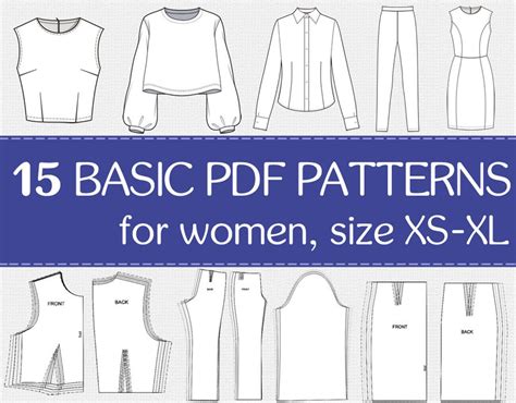 15 basic pdf sewing patterns for women pdf patterns for etsy trendy sewing patterns pdf