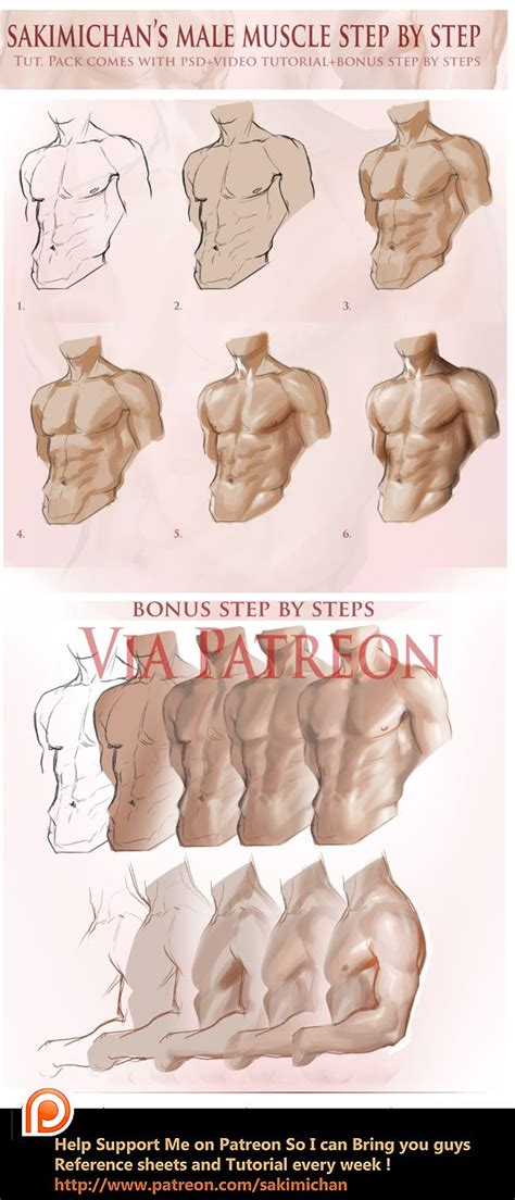 Male Muscles Digital Painting Tutorials Painting Tutorial Digital