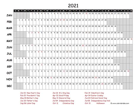 2021 Excel Calendar 2021 Calendar